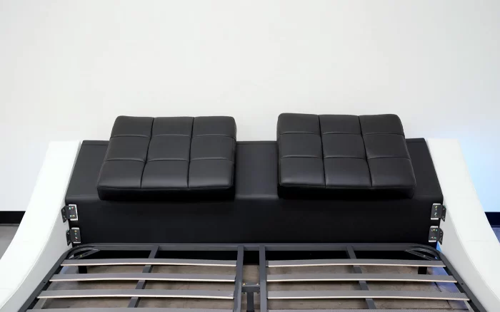 تخت مدرن چرمی بیانکا با فرم منحنی و نورپردازی LED - تصویر 9